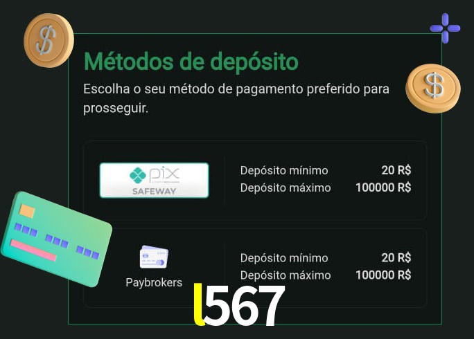 O cassino l567 oferece uma grande variedade de métodos de pagamento